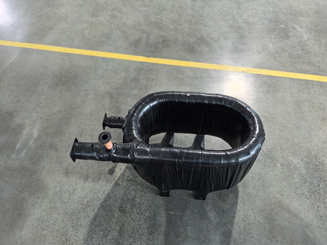 Koaxaler Wärmetauscher mit Spiraldrehkonstruktion bei Kühlmittelseitendruck von 4,2 MPa und Temperaturbereich von 0 °C bis 150 °C