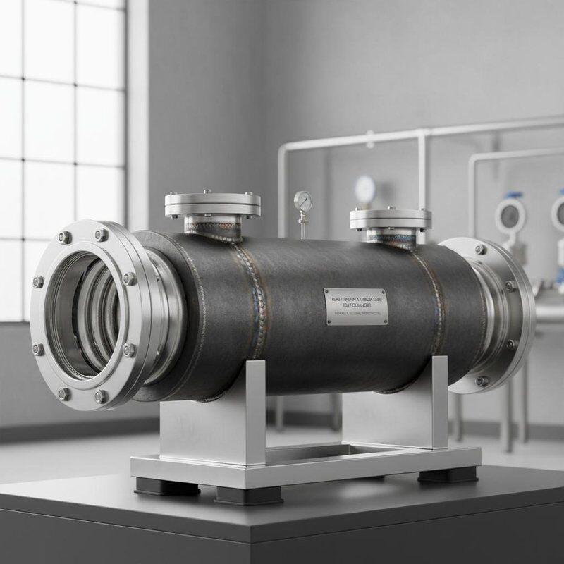 Reiner Titan- und Kohlenstoffstahl-Titan-Wärmetauscher CIP Kompatibel mit Einzel-, Doppel- und Dreifachsystemoptionen