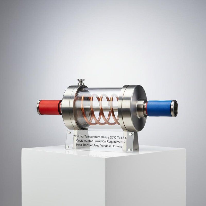 Koaxaler Wärmetauscher mit einem Betriebstemperaturbereich von 20 °C bis 65 °C und einem variablen Wärmeübertragungsbereich für Anwendungen mit geringer Wartung