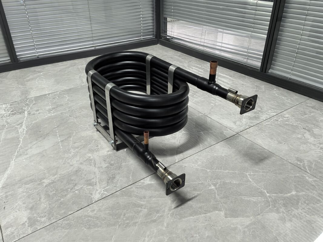 6 bis 36KW Heizleistung Koaxialwärmetauscher mit 4,2MPa Kältemittelseitendruck und korrosionsbeständigem Design für Marine- und Industrieanwendungen