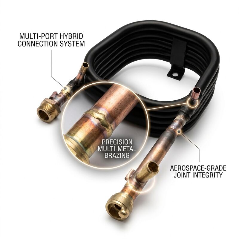 HVAC-Koaxial-Rohr-in-Rohr-Wärmetauscher mit 4,2 MPa Kühlmitteldruck 1,0 MPa Wasserdruck