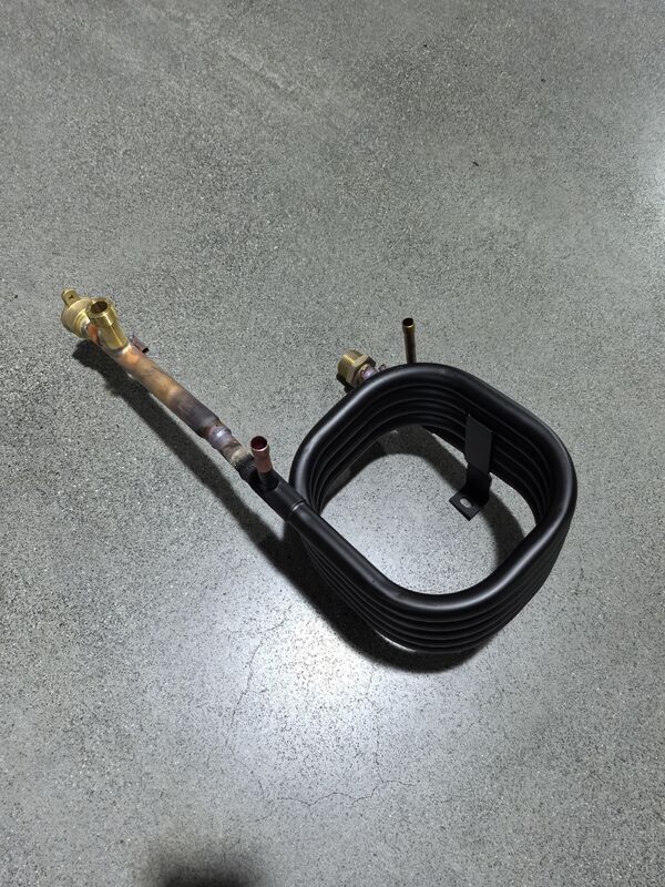 140mm Width Coaxial Heat Exchanger with 38mm and 63mm Pipe Diameter and Durable Spray Black Antirust Paint Protection