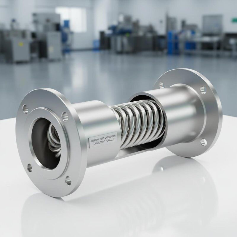 Flanken-HVAC-Koaxialwärmetauscher mit Spiraldrehkonstruktion und 140 mm Breite für eine überlegene Wärmeübertragung